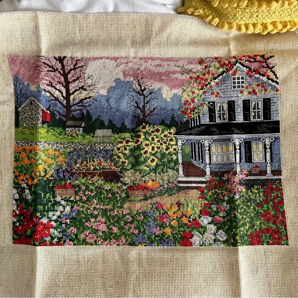 Colorful Flower Garden Cross Stitch